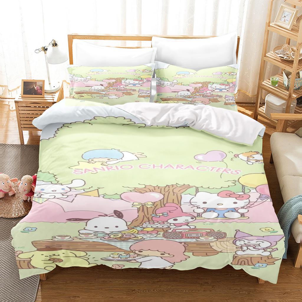 Cinnamoroll Bettbezug Queen Size Kinder Bettwäsche Set Set Bettwäsche Twin Sets Niedliches Gedrucktes Cartoon Bettdeckenbezug