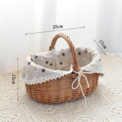 Cesto da Picnic e Contenitore in Rattan Intrecciato a Mano