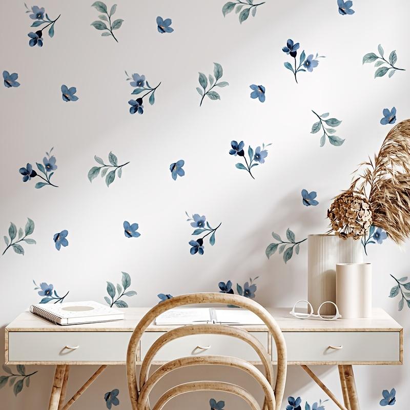 Fantastic Blue Iris Themed Wall Decoration Stickers - 5 Sheets/Set, Reusable Self-Adhesive Simple Watercolor Design For Bedrooms, Bathrooms, Windows