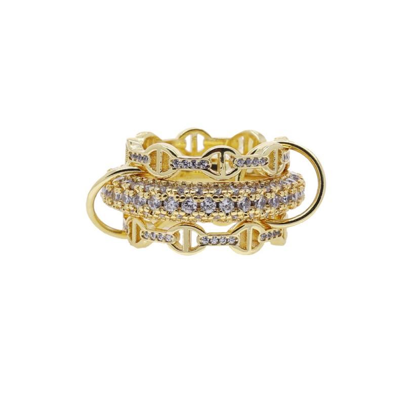 Stackable Zircon Rings Set High Quality Versatile Creative Womens Finger