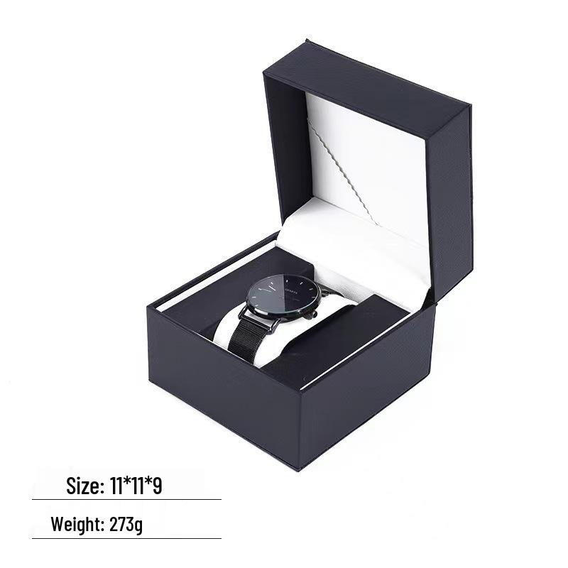 Frosted PU Flip-Top Watch and Jewelry Storage Box