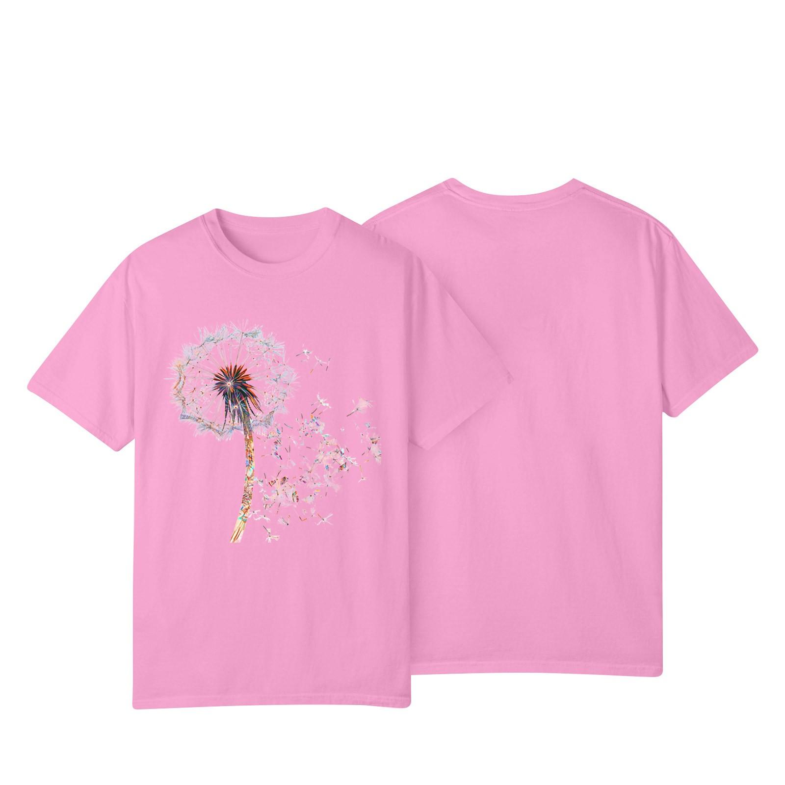 

Женская повседневная футболка с принтом подсолнухов Street Slim Fit с коротким рукавом S розовый