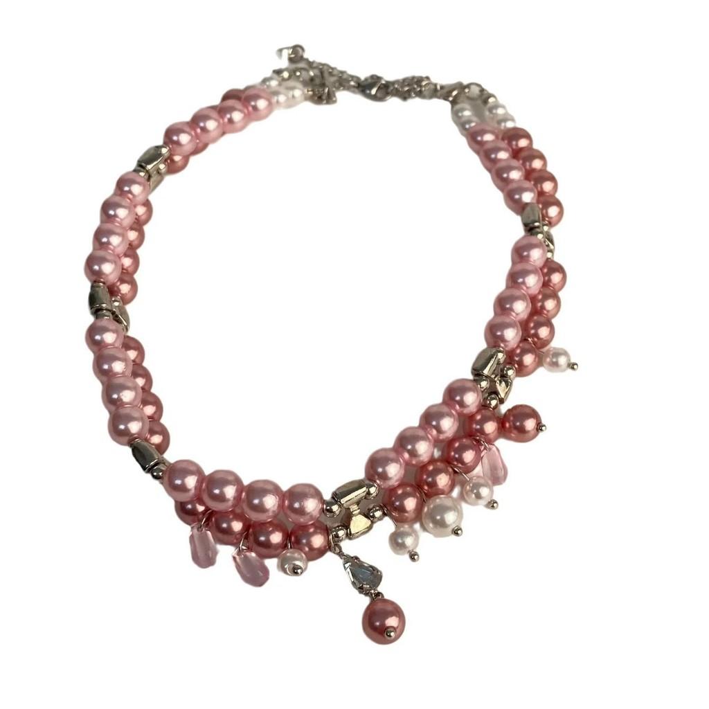 Trendy Pink Double Layer Bead Bracelet For Women Stylish Jewelry For Summer 2024