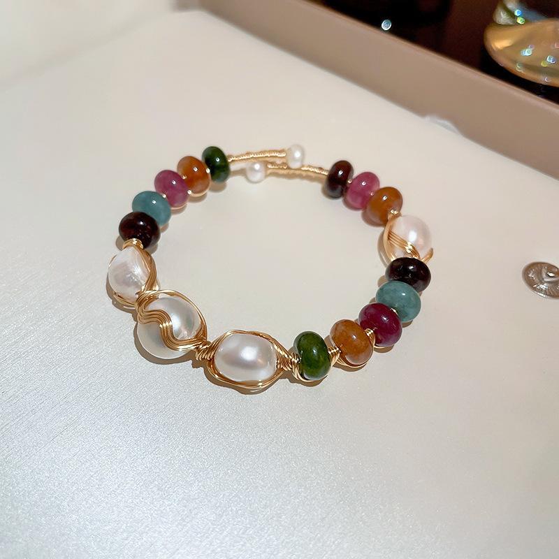 Bracelet en nacre perle d'eau zircon design sens tête de chat bracelet célébrité Internet tempérament bijoux femmes