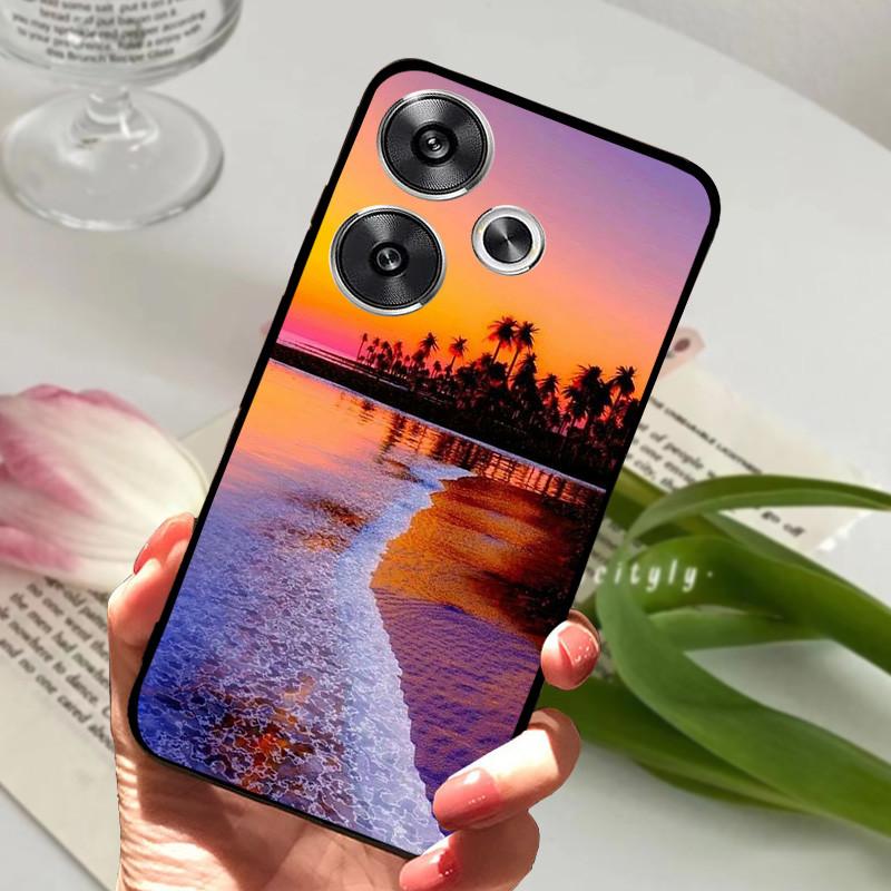 For POCO F6 Pro 5G Case POCOF6 Shockproof Soft TPU Silicone Phone Cover For Xiaomi POCO F6 Pro Capa F 6 Cartoon Matte Bumper