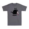 T-shirt Funny Men's With Shirt Cat Black Cat Knife Murderous New Tee ? What Cat