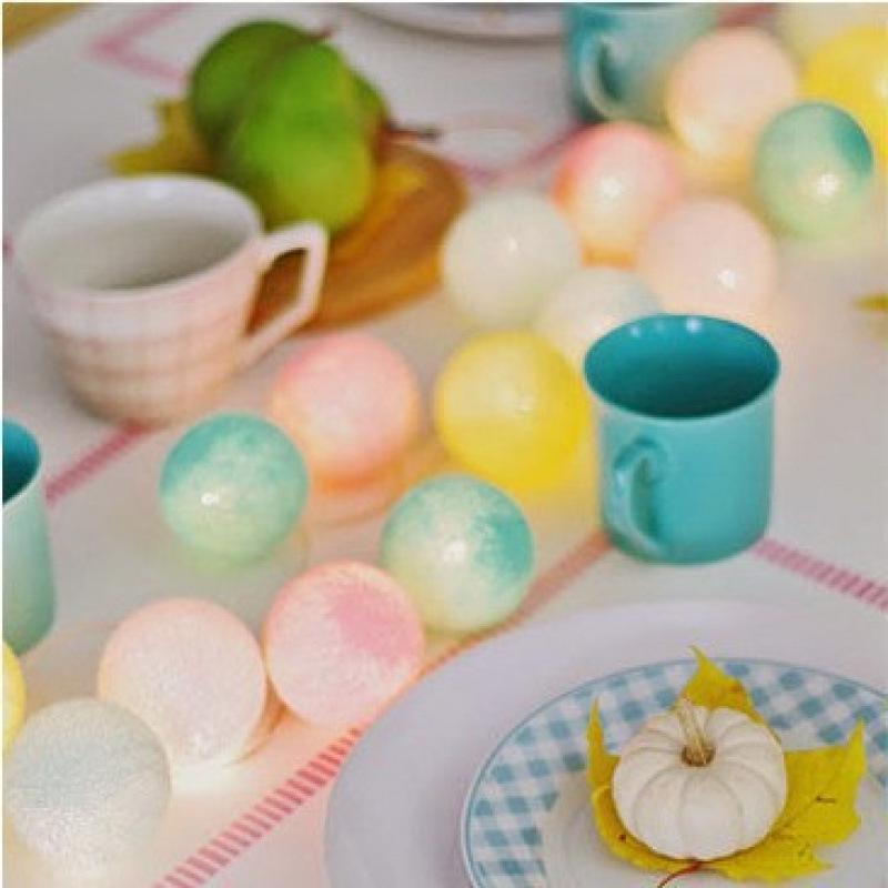 LED Rattan Cotton Ball Fairy Lights for Christmas & Bedroom Decor