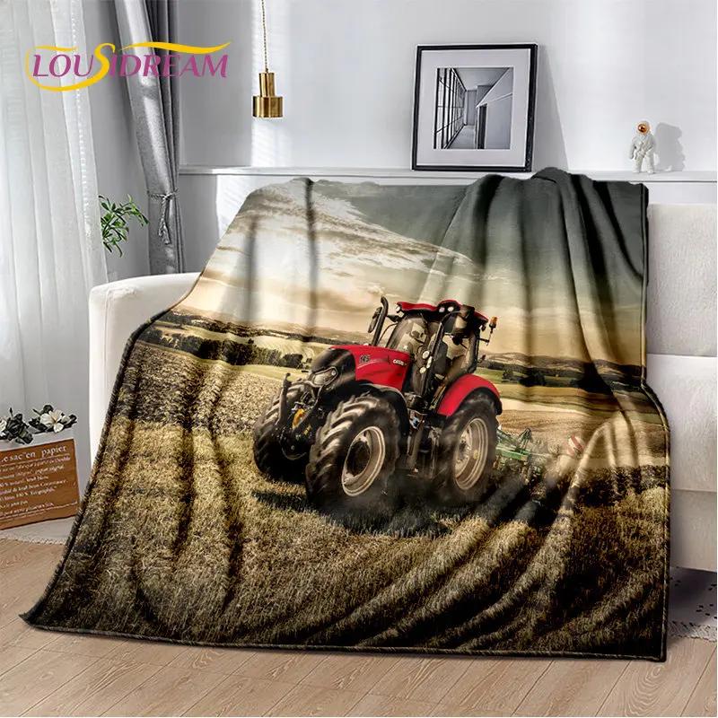 Car Tractor Truck Series Pattern Soft Plush Blanket,Flannel Blanket Throw Blanket for Living Room Bedroom Bed Sofa Picnic Cover