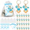 Baby Shower Favors for Kids Footprint Keychains Gifts with Bottle Lollipop Bags Thank You Tags for Baby Shower Party Supplies