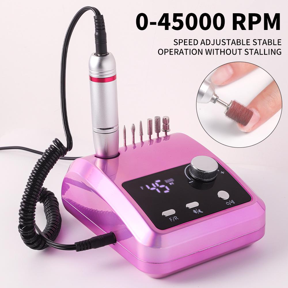 Lightweight Electric Nail Drill 204: 45000 RPM for Manicure, Nail Removal & Polishing