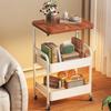 Retro Wind Small Trolley: Movable Living Room & Bedroom Storage Shelf/Bedside Table.