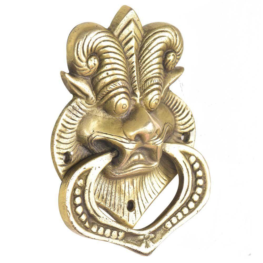 Brass Asian Dragon Door Knocker - Gold Front Door Decoration - Victorian Style Main Door Accessories Items Brass