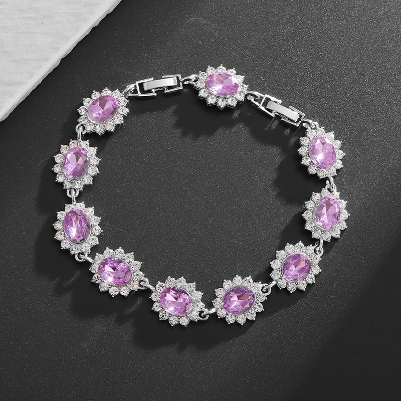 Fashionable and Exquisite Shiny Zircon Sunflower Bracelet Women's Trendy Dinner Party Jewelry Girls Gift