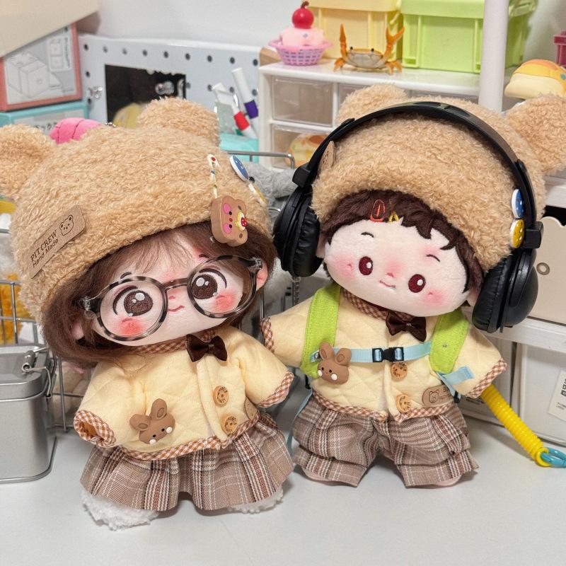 

20cm Cotton Boy Doll Clothes - Cute Bear Toast Design