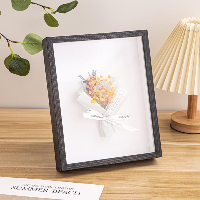 Suport foto acrilic DIY cu flori uscate - Disponibil în dimensiuni de 5 cm, 8 inci, 10 inci, A4 pentru expunere pe masă.