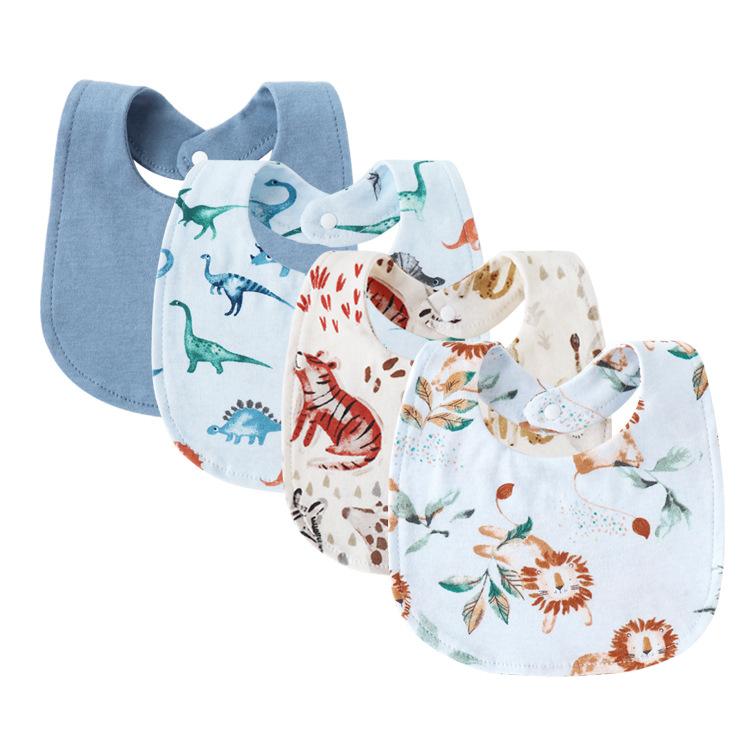 Newborn Baby Bibs Pure Cotton Double Layer Drool Bibs High Absorbency Burp Cloths For Infants Toddlers Soft Skin Friendly