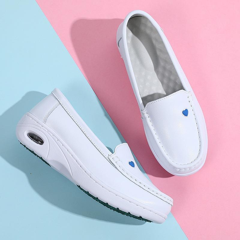 New Air-cushioned Nurse Shoes Soft-soled Breathable Flat-bottomed Anti-slip Shallow-mouthed Round-toed Shoes