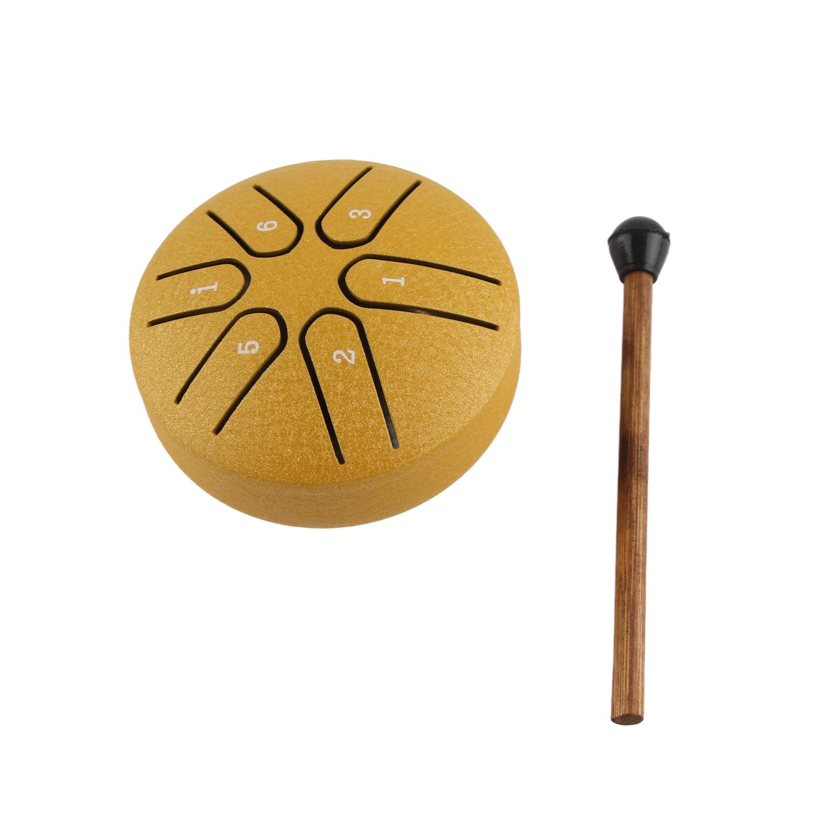 

Handpan Drum Professional Mini 6 Note Worry Free Tongue Drum перкуссионный инструмент с барабанными палочками оранжевый