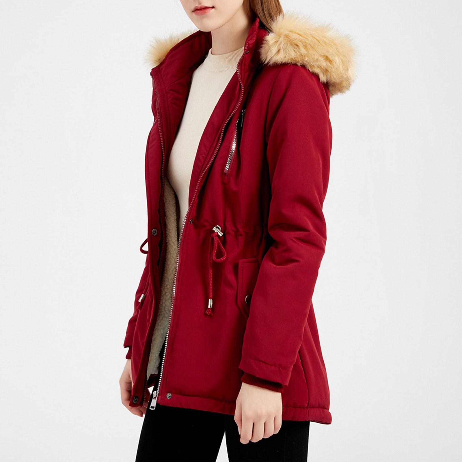 Женская модная однотонная осенне-зимняя хлопковая свободная хлопковая одежда со съемным — фото 3