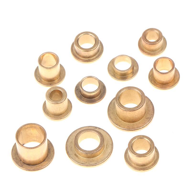 5Pcs Flanging Self-Lubricating Bearing Powder Metallurgy Oil Guide Sleeve With Edge Step Shoulder Flange Bushing Copper Sleeve