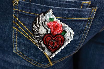 Set for Embroidery with Beads Decorations On Natural Art Canvas Abris Art Patterncanvas