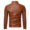 Autumn and winter new men's fashion trend zipper decorative locomotive leather jacket PY