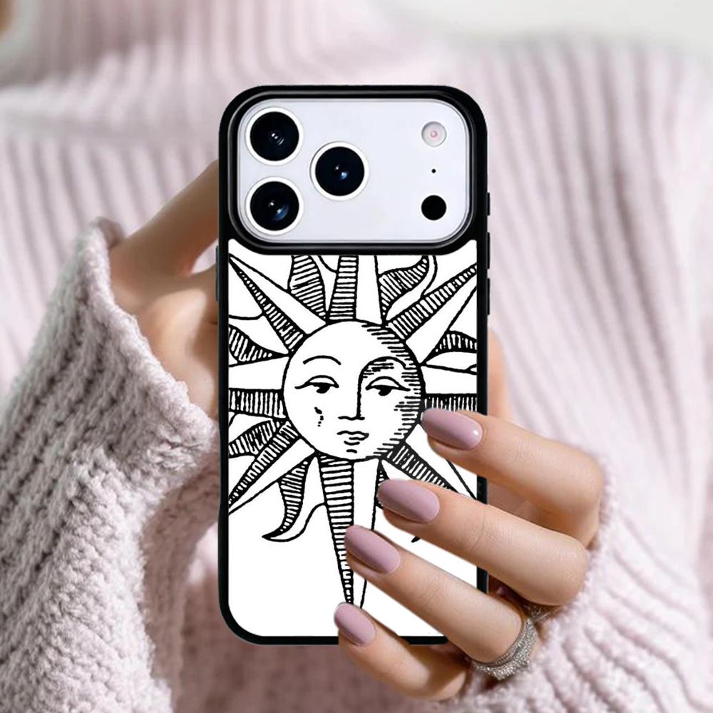 Funny Sun Moon Phone Case For Apple iPhone 17 Air 16E 15 14 Plus 13 12 11 Pro Max Mini Funda Cover