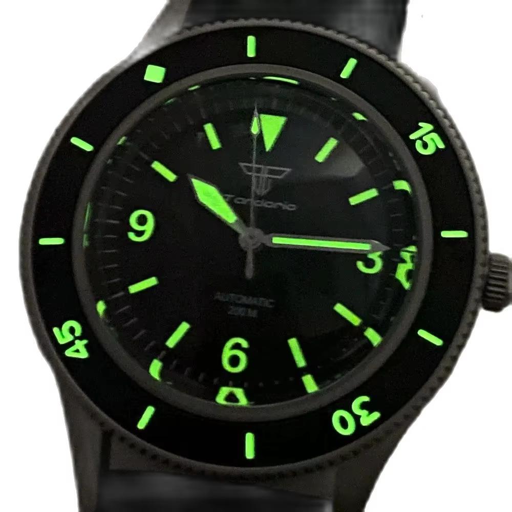 Tandorio 40mm 50-Fathoms New Retro Automatic Men Watches For Miyota 8215 20ATM Sapphire Glass Titanium Diver Watches Luminous