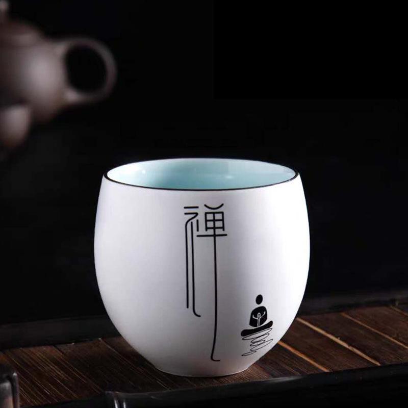 Ding Kiln Matte Ceramic Master Cup Zen Dragon Egg Non-Spill Cup Tea Set Tasting Cup Personal Cup for Drinking Tea 110