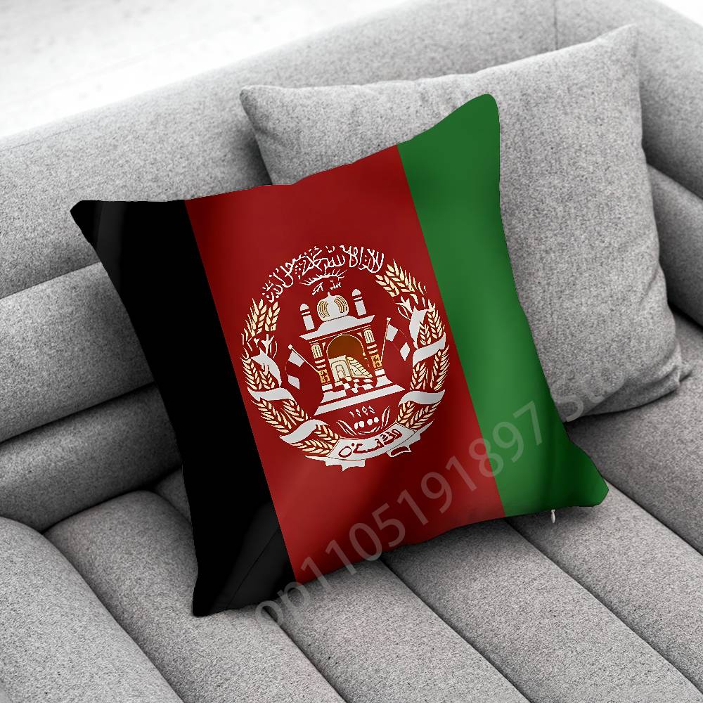 Flag Afghan Afghanistan Passport Map Throw Pillow Case For 55x55cm 30x30cm 50x50cm 45x45cm 40x40cm Square Chair Pillowcase Case
