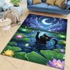 New Product Black Cat Night Pond Carpet for Living Room Bedroom Bedside Floor Mat Cloakroom Children Playing Mat Area Rug