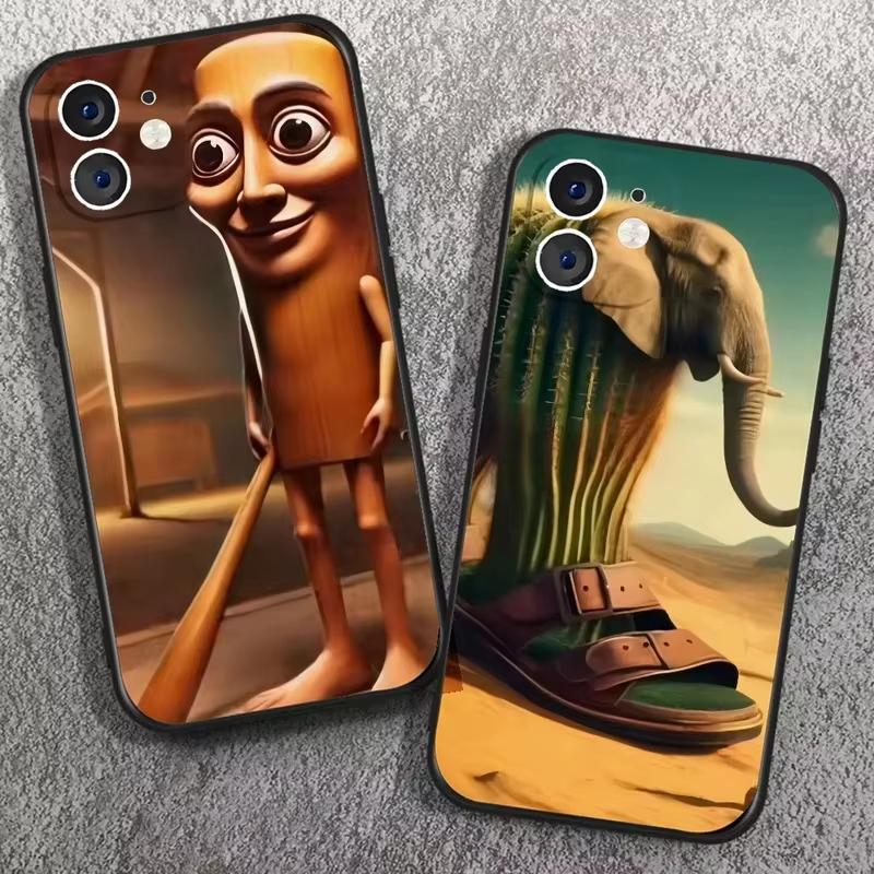 Funny Tung Tung Sahur Phone Case For iPhone 16 15 14 13 12 11 Pro Max XS X XR 7 8 SE Shockproof Soft Cover