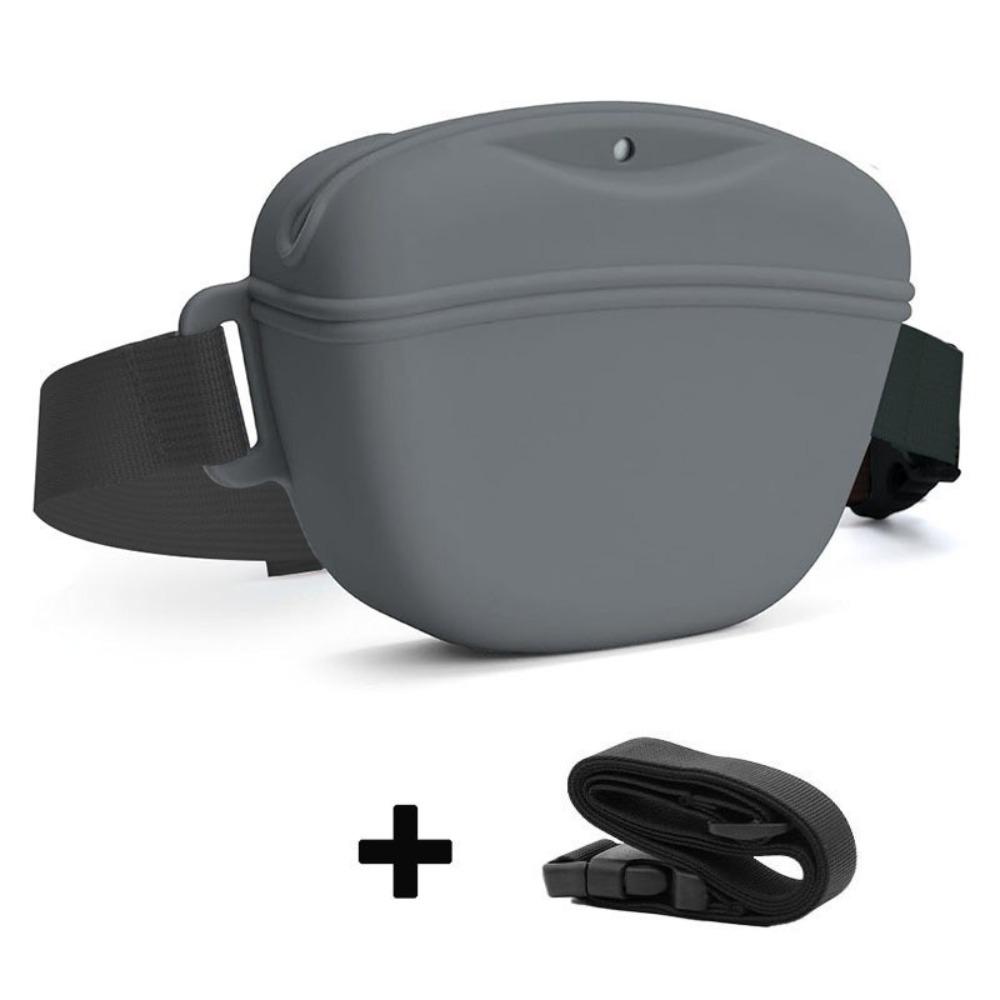 Portable Dog Treat Bag Silicone Magnetic Closure Pet Outdoor Feeder Bag Hands-Free Soft Puppy Snack Pouch Pet Walking