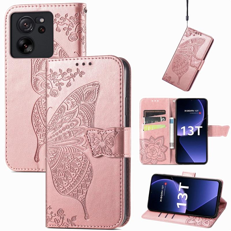 For Xiaomi 13T/Note 13 Pro/14/14 Pro Butterfly Printed Wallet Case, Cellphone Pouch case for Huawei Mate 60 Pro Plus