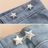 Star Shape Jeans Waistband Adjusters, Removable, No Need To Sew Waist Adjustment Buttons, Golden and Silvery Grey Color Combination