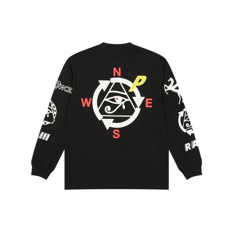 Palace Ra Long-Sleeve Black Unisex Tops P21LS002
