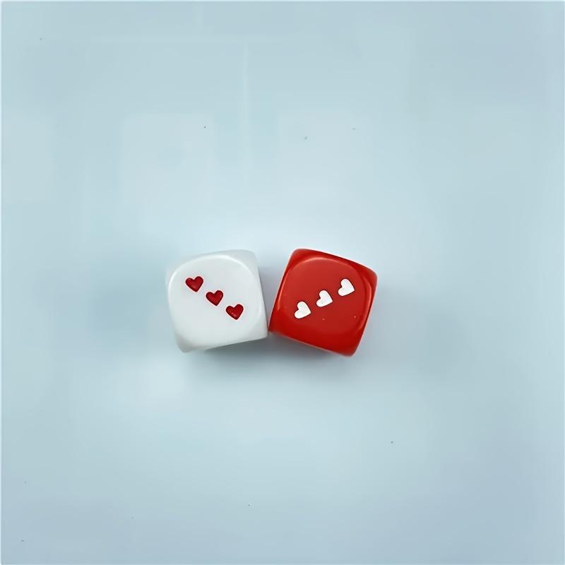 4pcs Large 2.5cm/0.98inch Heart Dice, Perfect Game Props, Valentine's Day Gift