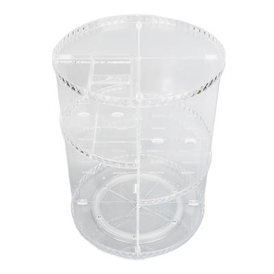360 Degree Rotation Rotating Makeup Organizer Transparent Stable Base Cosmetic Storage Box for Lipstick Skincare