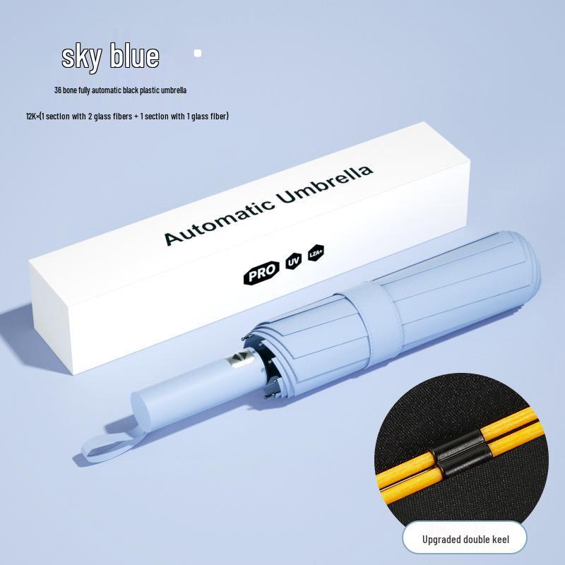 Reinforced Windproof Black Glue Sunscreen Umbrella for Students, Men & Women