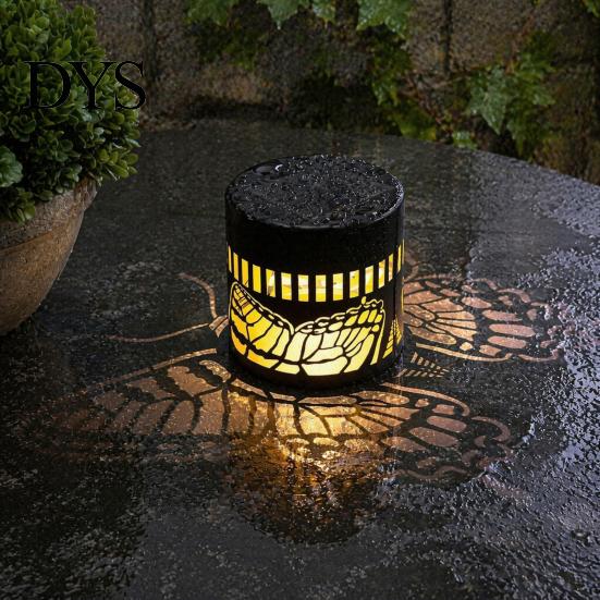 Wireless Wall Mounted Fixtures Solar Lights, Color Changing Outdoor Decorative Butterfly Projection Lamp, Powered Lights Waterproof Metal Fence Light