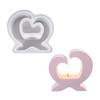 Heart Shaped Resin Silicone Molds for Tealight Stand, Candle Holder Valentines Decoration, Epoxy Resin Silicone Molds