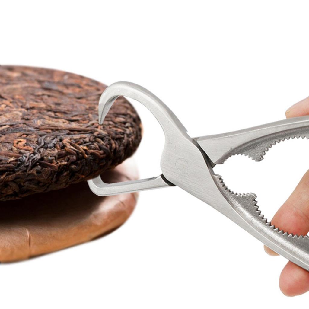 Multipurpose Tea Tongs Stainless Steel Comfortable Handle Tea Opener for Effortless Opening of Tea Cakes and Bricks