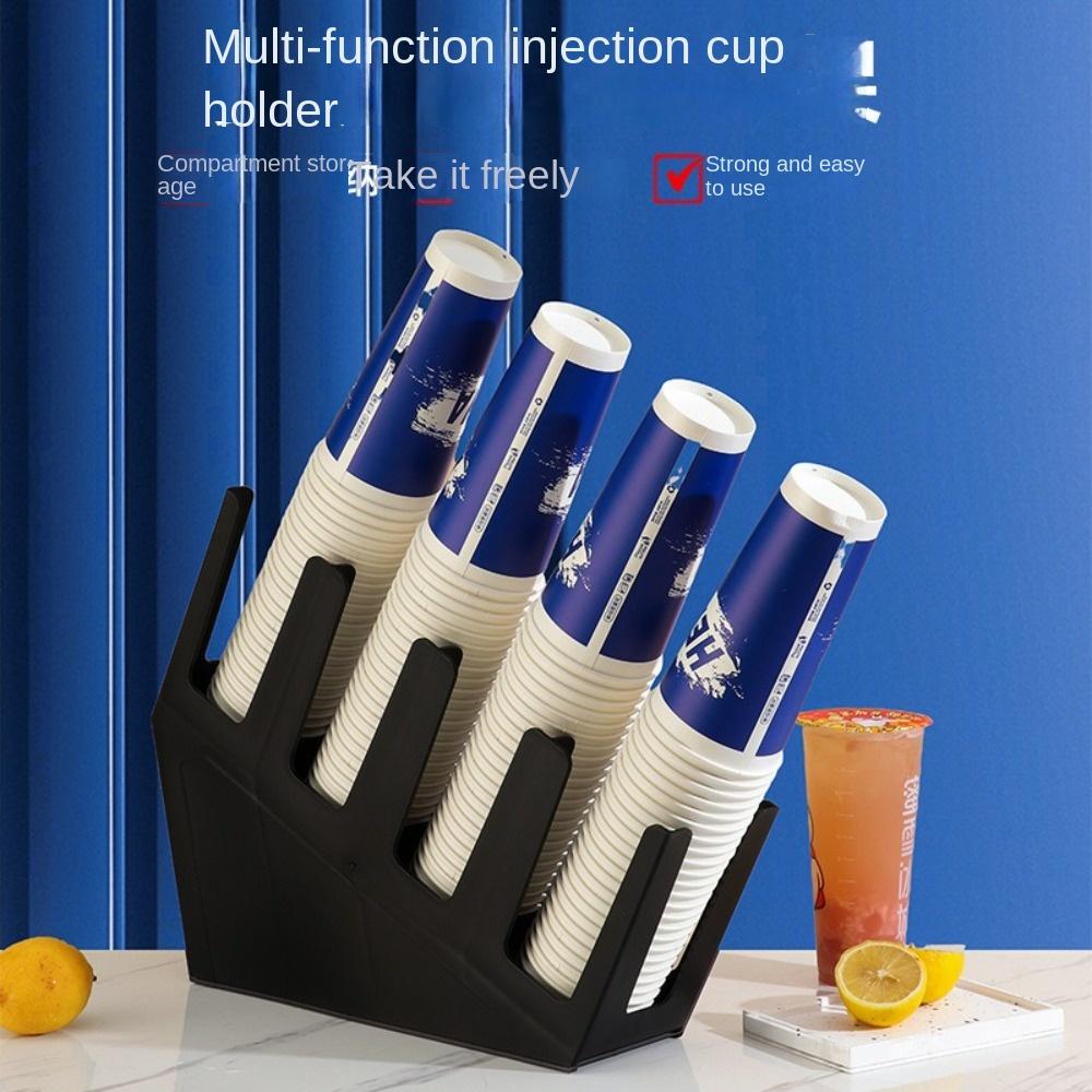 Plastic Disposable Cup Holder 2/4 Grids Counter Paper Cup Stand  for Coffee Milk Tea Shop Bar
