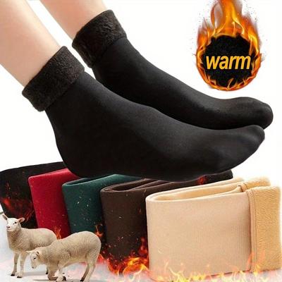 Damen Fleece Warme Socken Winter Weihnachtsgeschenk Socken Weiche Atmungsaktive Schweißabsorbierende Socken