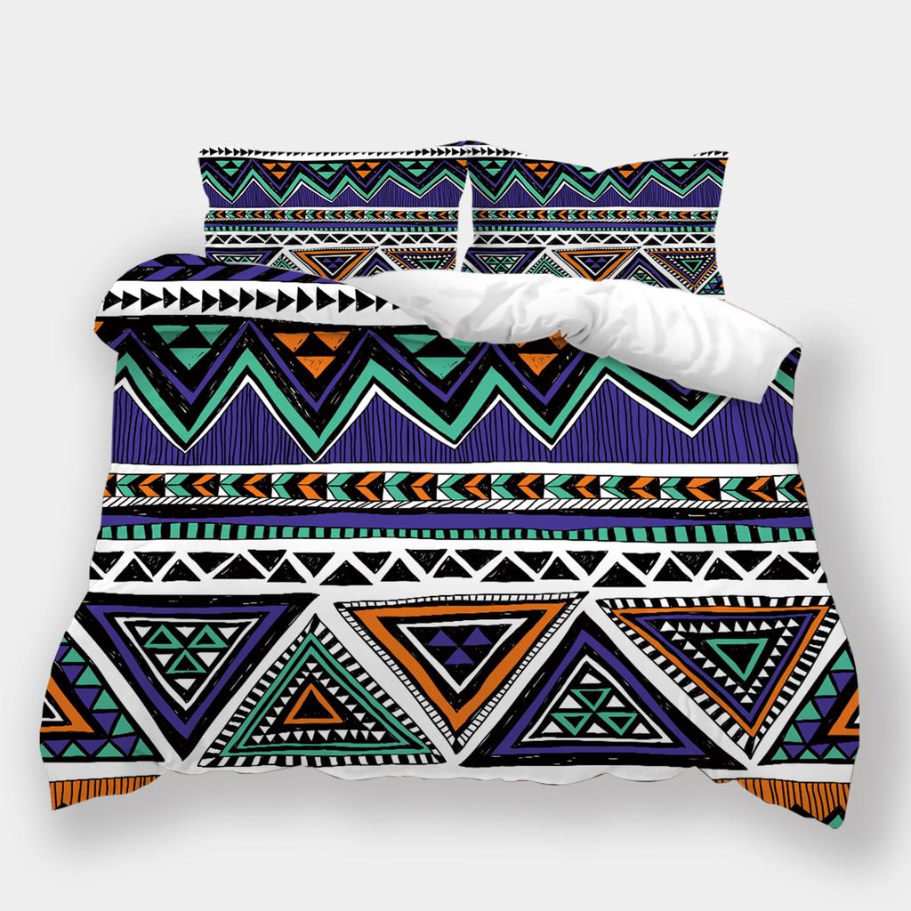 3D digitální tisk Bohemian Series Domácí ložní souprava Ložnice Povlečení Povlak Péřový polštář AU Super King 240x270 Extra Large