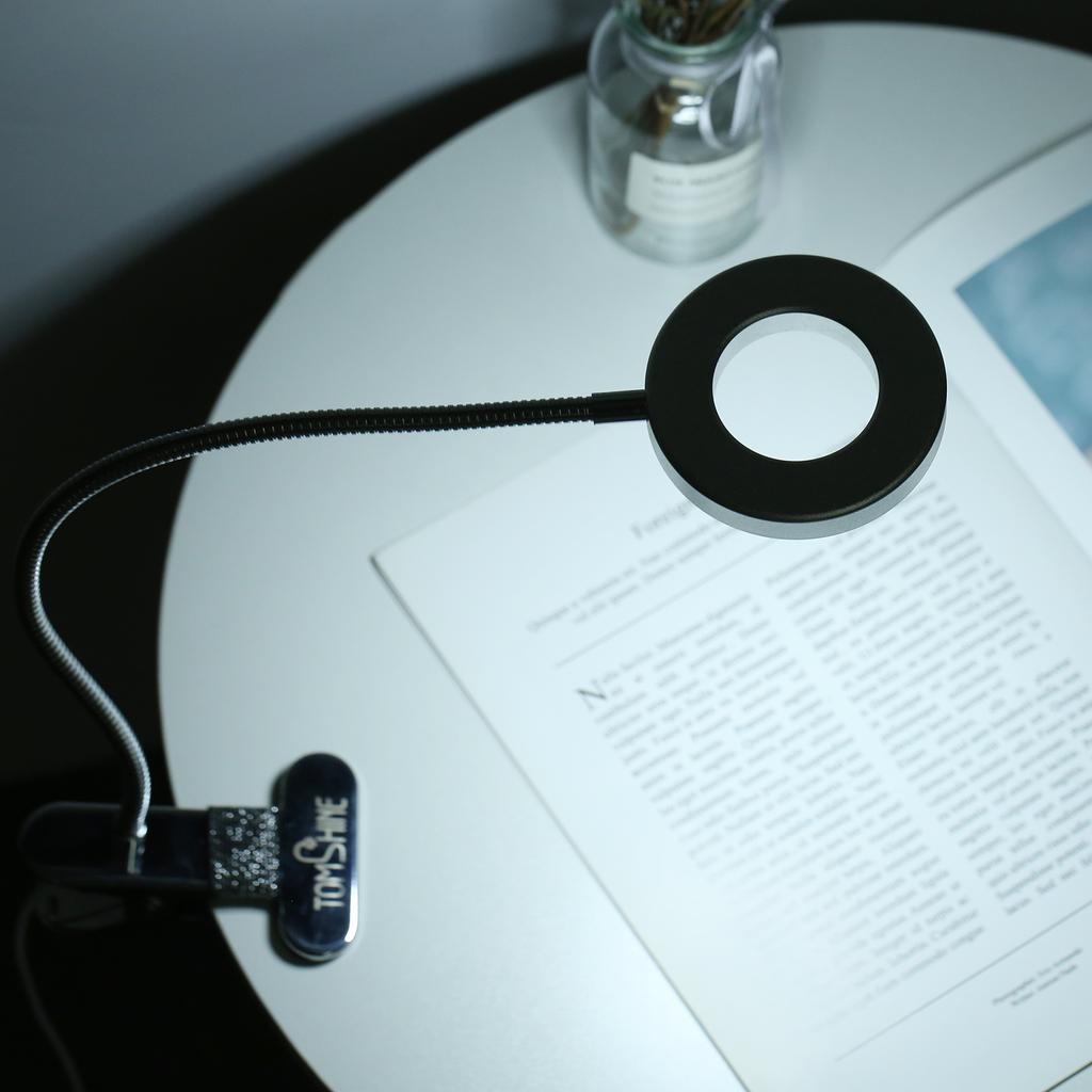 Tomshine Clip-on USB Table Lamp with 3 Color Modes & Adjustable 10 Brightness Eye-caring Dimmable