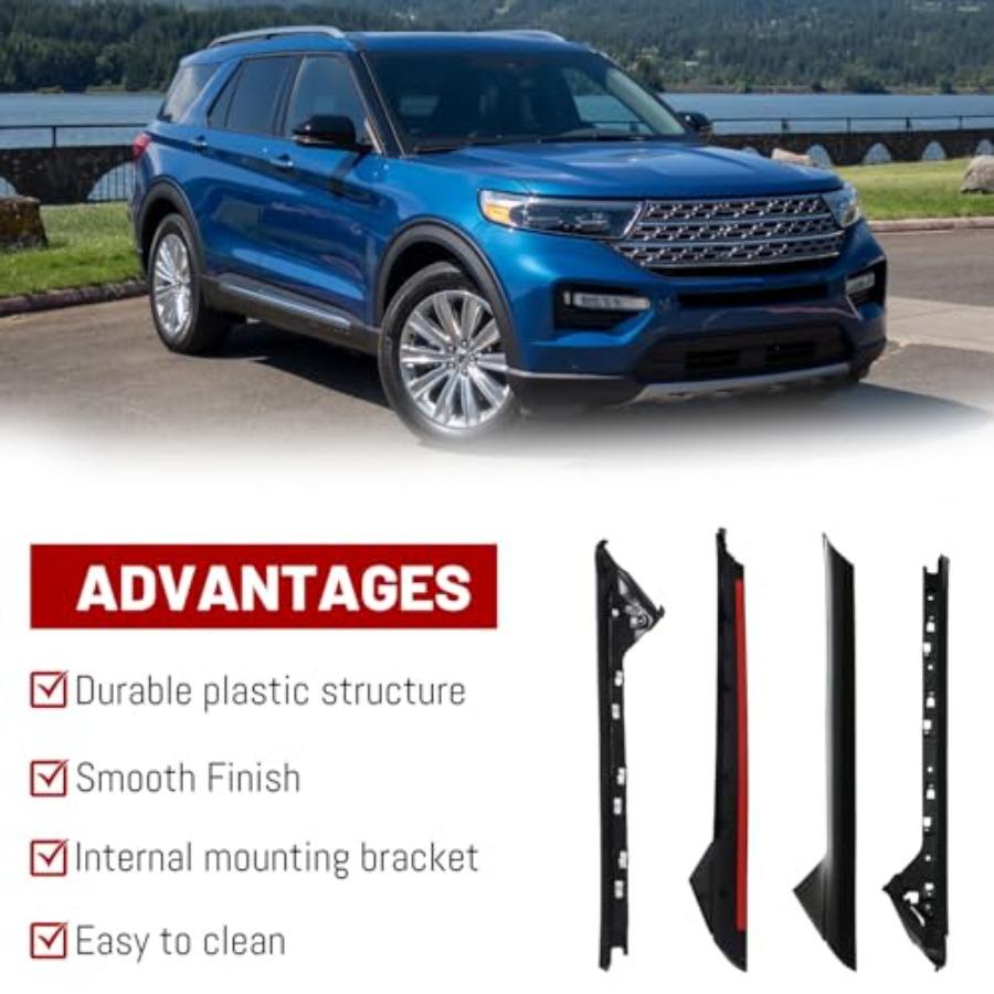 Windshield A-Pillar Molding Trim Kit Left Driver Right Passenger Side Compatible for Ford Explorer 2011-2019 Replaces 926-450 9