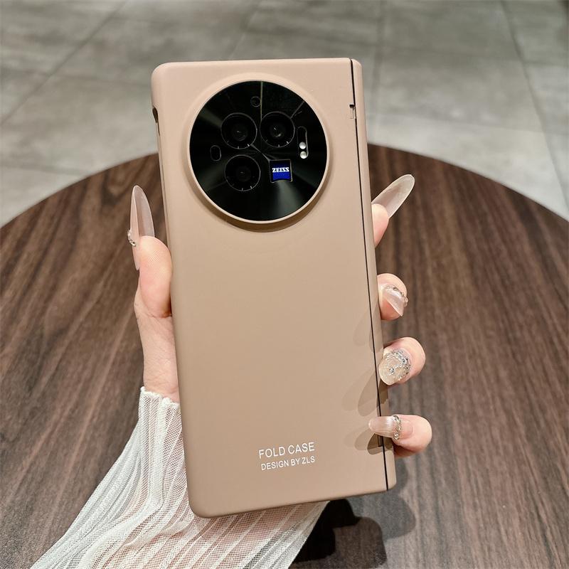 Fashion Solid Color Phone Case For VIVO X Fold 5 3 Pro Front Protection Film PC Hard Shell Hinge Shockproof Back Cover