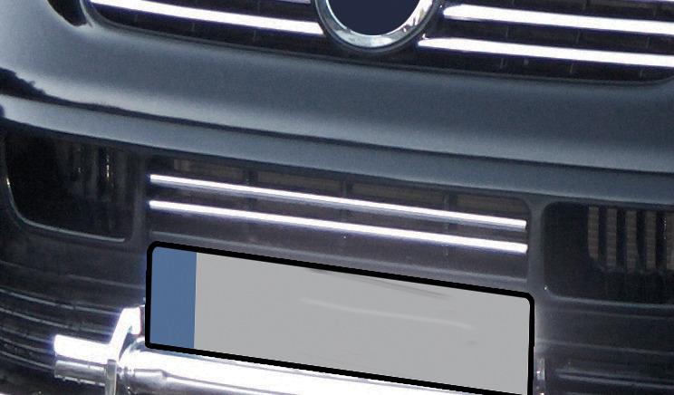 Bumper Grille (2 Pcs, Stainless Steel) OmsaLine - Italian Stainless Steel for Volkswagen T5 Transporter 2003-2010