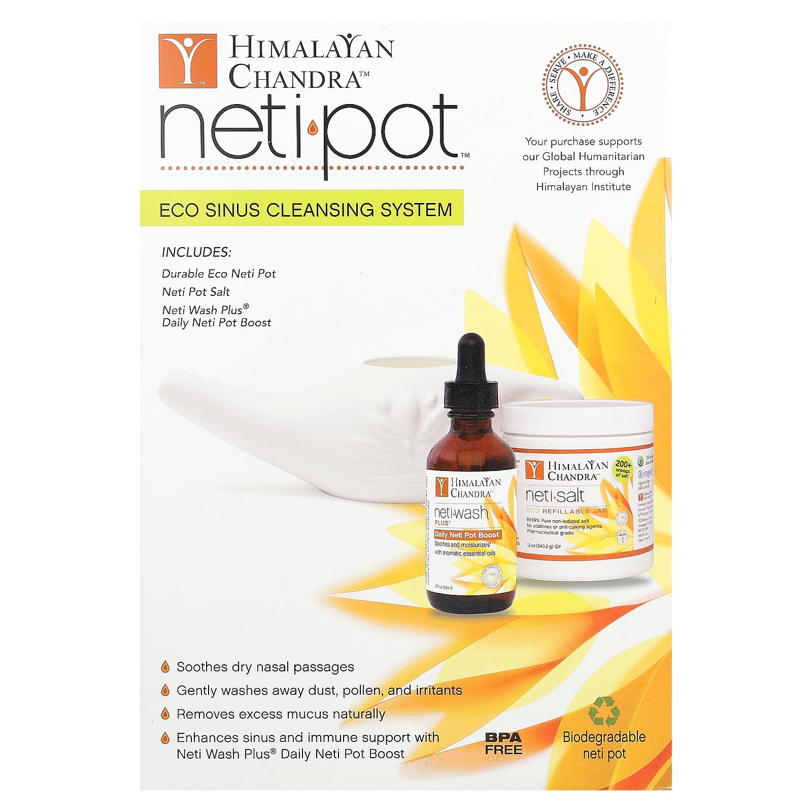

Neti Pot, Eco-Friendly Sinus Cleansing System, 3-piece Kit